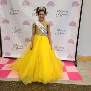 Yellow Ashley Lauren Girls Gown